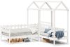 vidaXL Tagesbett und Bank mit Dach Weiß 80x200 cm Kiefernholz 3282319 Bild 2