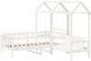 vidaXL Tagesbett und Bank mit Dach Weiß 80x200 cm Kiefernholz 3282319 Bild 3