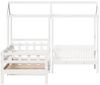 vidaXL Tagesbett und Bank mit Dach Weiß 80x200 cm Kiefernholz 3282319 Bild 5