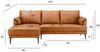 Ecksofa Luso Cognac Echtleder - Linke Recamiere, Taschenfederkern & Metallfüßen Bild 4