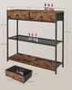 VASAGLE Konsolentisch schmal, Beistelltisch mit 2 Stoffschubladen, Flurtisch, 24 x 76 x 80 cm, für Flur, Wohnzimmer, vintagebraun-tintenschwarz Bild 3