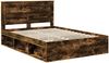 vidaXL Bettrahmen Geräucherte Eiche 140 x 200 cm Massives Kiefernholz 3410092 Bild 4