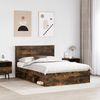 vidaXL Bettrahmen Geräucherte Eiche 140 x 200 cm Massives Kiefernholz 3410092 Bild 3