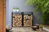 Kaminholzgestell Holz Michel aus Metall, modern, pulverbeschichtet, schwarz, für Outdoor Bild 2