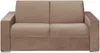Schlafsofa 2-Sitzer Samt CALITO - Beige - Liegefläche: 120 cm - Matratzenhöhe: 14 cm Bild 1