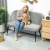 2-Sitzer-Sofa 127 x 63 x 84,5 cm – modernes Polstersofa mit samtartigem Bezug in Grau Bild 3