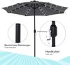Sonnenschirm Marktschirm Ø3m LED grau Beleuchtung Strandschirm Gartenschirm UV Bild 4