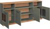 OTTO home Sideboard Ribe,180cm breit,80cm hoch, 9 Fächer, Oberplatte Eiche massiv,schwarze Metall Griffe,2 Türen mit Glaseinsatz Bild 3