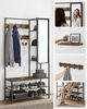 Garderobenständer Garderobe, mit Schuhbank, 35 x 98 x 182 cm,, Vintagebraun-Schwarz, HSR420B01 Bild 3