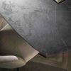 Esstisch oval Melaminbeschichtung in Keramikoptik, modern skandinavisch, schwarz, 180 x 90 cm Bild 4