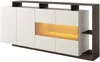 Vente-unique - IDESIA Sideboard Holz, PlatteGlas BraunBeige - B 43,6 cm x H 92,8 cm x L 200 cm Bild 4
