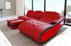 Ecksofa Elegante L-Form Leder - Büffelleder - rot-schwarz - Rechts Bild 2