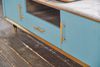 KAWOLA Lowboard MARIA TV-Bank Marmorplatte Kunstleder hellblau 45 x 40 x 200 cm Bild 5