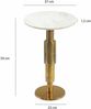 Beistelltisch Marmor rund 59 cm Dekotisch mit Marmor Tischplatte Weiß - Design Dekotisch mit Aluminiumgestell - Anstelltisch Sofatisch modern - Couchtisch Wohnzimmertisch elegant Handmade Bild 4