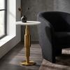 Beistelltisch Marmor rund 59 cm Dekotisch mit Marmor Tischplatte Weiß - Design Dekotisch mit Aluminiumgestell - Anstelltisch Sofatisch modern - Couchtisch Wohnzimmertisch elegant Handmade Bild 3