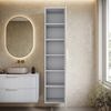 Badplaats Waschbeckenunterschrank Rimini 80 x 46 cm Weiß Matt - Hängender Badezimmerschrank mit 2 Schubladen und Hochschrank Bild 5