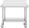Royal Catering Arbeitstisch 70x100 cm Rollbarer Edelstahltisch Aufkantung Gastrotisch 155 kg Bild 3