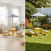 Relaxdays Kindersitzgruppe mit Schirm & Auflagen Bild 5