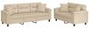 vidaXL 2-tlg. Sofagarnitur mit Kissen Creme Mikrofasergewebe 3202354 Bild 2