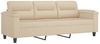 vidaXL 2-tlg. Sofagarnitur mit Kissen Creme Mikrofasergewebe 3202354 Bild 4