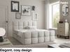 MEBLINI Boxspringbett VALENTO 120x200 cm mit Bettkasten – H3/Hellgrau Boucle Polsterbett - Doppelbett mit Topper & Bonellfederkern-Matratze Bild 2