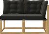vidaXL Outdoor Mittel- und Ecksofa mit Kissen 2 Stück Weiß 901619 Bild 5