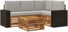 vidaXL Outdoor-Sofagarnitur 5 pcs Natürlich und Hellgrau 3384332 Bild 2