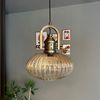 Bamyum Pendelleuchte Elegant Glas Pendelleuchte Hängelampe Restaurant Halle Beleuchtung, ohne Leuchtmittel Bild 2