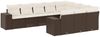 vidaXL 10-tlg. Garten-Sofagarnitur mit Kissen Braun Poly Rattan 3223092 Bild 2