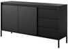 Masseno Kommode SENSATO 104 cm Sideboard und 3 Türen schwarz Bild 5
