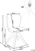 Esszimmerstuhl 2er Set drehbar COSO Stoff Hellbeige Bild 2