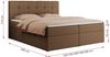 Boxspringbett, Doppelbett Matratze und Topper, Polsterbett - CENTOS - 140x200 cm - Braun Velours - H4 Bild 5