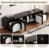 TV-Schrank Schwarz-Weiß mit 2 Schubladen & 2 Türen, Kabelmanagement, 180x38x45 cm Bild 5