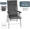 LILENO HOME Hochlehnerauflage Gartenstuhl Auflage, bequeme Sitzauflage für Gartenmöbel, Stuhlkissen, (2 St, 2er Set), Polsterauflage Uni Anthrazit, Sitzpolster für Klappstühle Bild 2