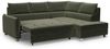 Ecksofa Schlafsofa Sofa MARNO in Stoff Vogue Moosgrün Ottomane Rechts Bild 3