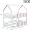 Flieks Etagenbett, Kinderbett Hausbett 90x200 cm mit Rausfallschutz und oberem Lattenrost Bild 3