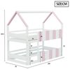 Flieks Etagenbett, Kinderbett Hausbett 90x200 cm mit Rausfallschutz und oberem Lattenrost Bild 4