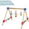 roba Baby Spielbogen aus Holz mit Ring, Kugel & Form Anhängern - Activity Center ab 3 Monaten - Montessori Spielzeug - Rot / Blau Bild 3