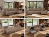 U-förmige Ecksofa, XXL Universalecke mit losen Kissen zum Wohnzimmer, Bettkästen und Schlaffunktion, schwarze Metallbeine - AXEL U - Braun Cord Bild 2