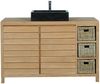 Badmöbel Set Lomma Teak Massivholz - Breite vom Unterschrank: 120 cm - Breite vom Spiegel: ohne Spiegel - Anzahl der Hochschränke: ohne Hängeschrank - Handtuchhalter: ohne Handtuchhalter Bild 2
