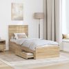 vidaXL Bettrahmen Sonoma Eiche und Silber 75 x 190 cm Holzwerkstoff 3410960 Bild 3