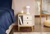 Dmora Nachttisch Rhiannon, Niedrige Kommode, Tisch, Multifunktionaler Nachttisch, 45x30 h50 cm, Beige und Gold Bild 5