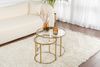 Dmora Set mit 2 Couchtischen Xaden, Niedriger Wohnzimmertisch, Kaffeeregal, Couchtisch für Sofa, 60x60 h43 cm, Gold und Transparent Bild 5