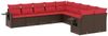 vidaXL 10-teiliges Gartensofa-Set mit Kissen, braun, Polyrattan 3220713 Bild 2
