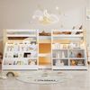 Flieks Hochbett Kinderbett Halbhochbett Holzbett 90x200cm mit 2 Stauraumregal und LED Bild 2