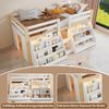 Flieks Hochbett Kinderbett Halbhochbett Holzbett 90x200cm mit 2 Stauraumregal und LED Bild 4