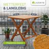 Juskys® Beistelltisch Zadar - Klappbar für platzsparende Nutzung, aus geöltem Akazienholz, ideal für Garten und Balkon, 46x46x46 cm Bild 3
