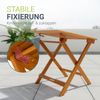 Juskys® Beistelltisch Zadar - Klappbar für platzsparende Nutzung, aus geöltem Akazienholz, ideal für Garten und Balkon, 46x46x46 cm Bild 5