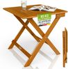 Juskys® Beistelltisch Zadar - Klappbar für platzsparende Nutzung, aus geöltem Akazienholz, ideal für Garten und Balkon, 46x46x46 cm Bild 2
