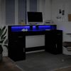 vidaXL LED-Schreibtisch Schwarz 160x55x91 cm Holzwerkstoff 3309430 Bild 5